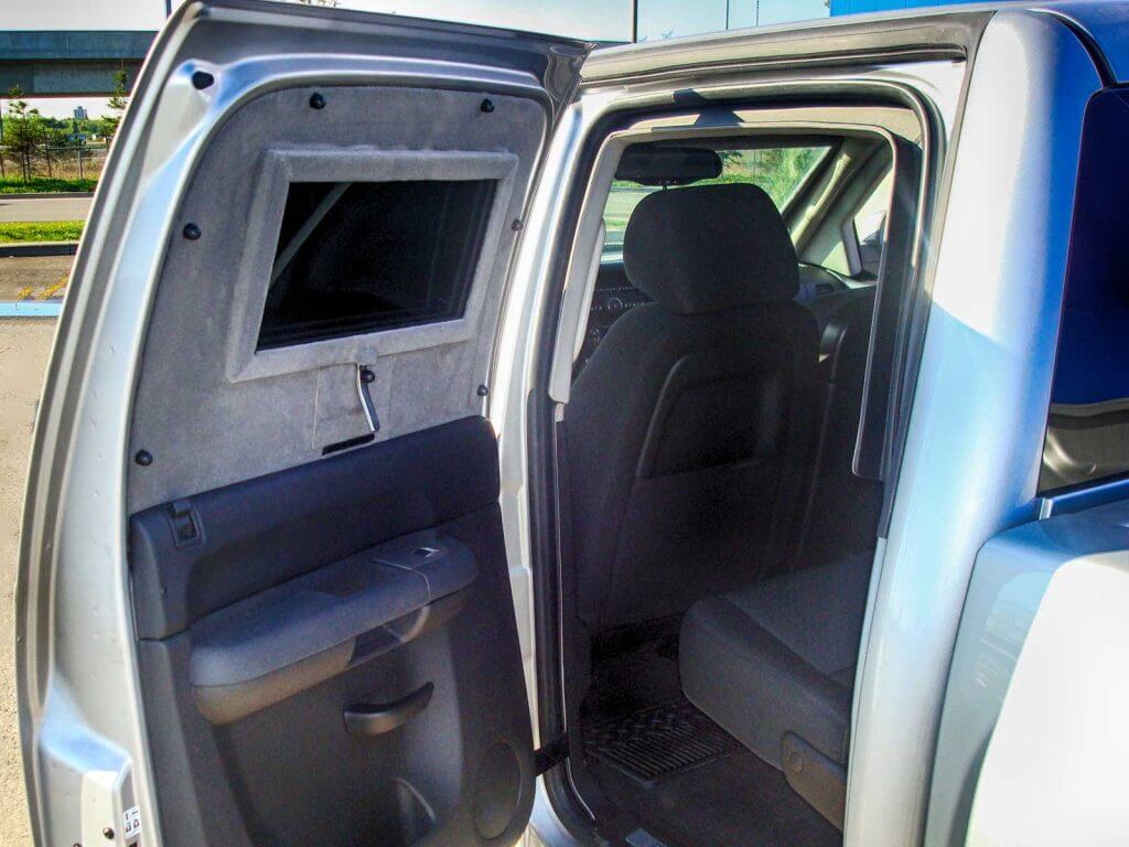 TAG Interior of bulletproof Chevrolet Silverado 1500 truck