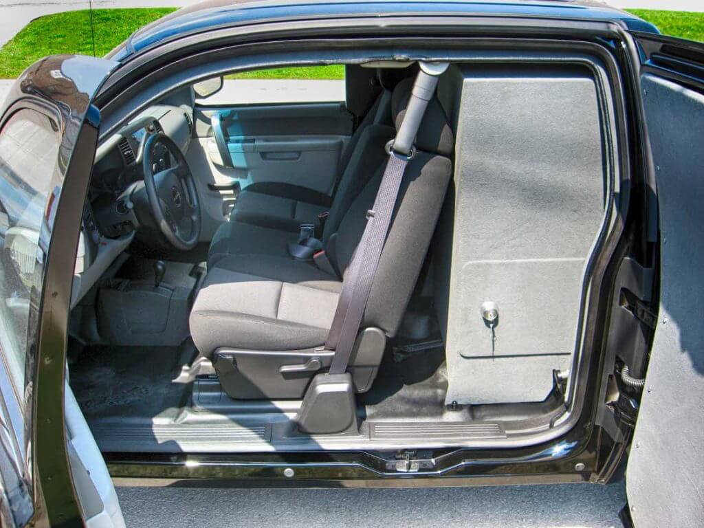 TAG Interior of bulletproof GMC Sierra 1500 armored truck