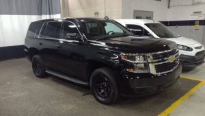 TAG Armored Chevrolet Tahoe Front Side Corner View Black Bullet Proof