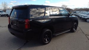 TAG Armored Chevrolet Tahoe Rear Side Corner View Black Bullet Proof