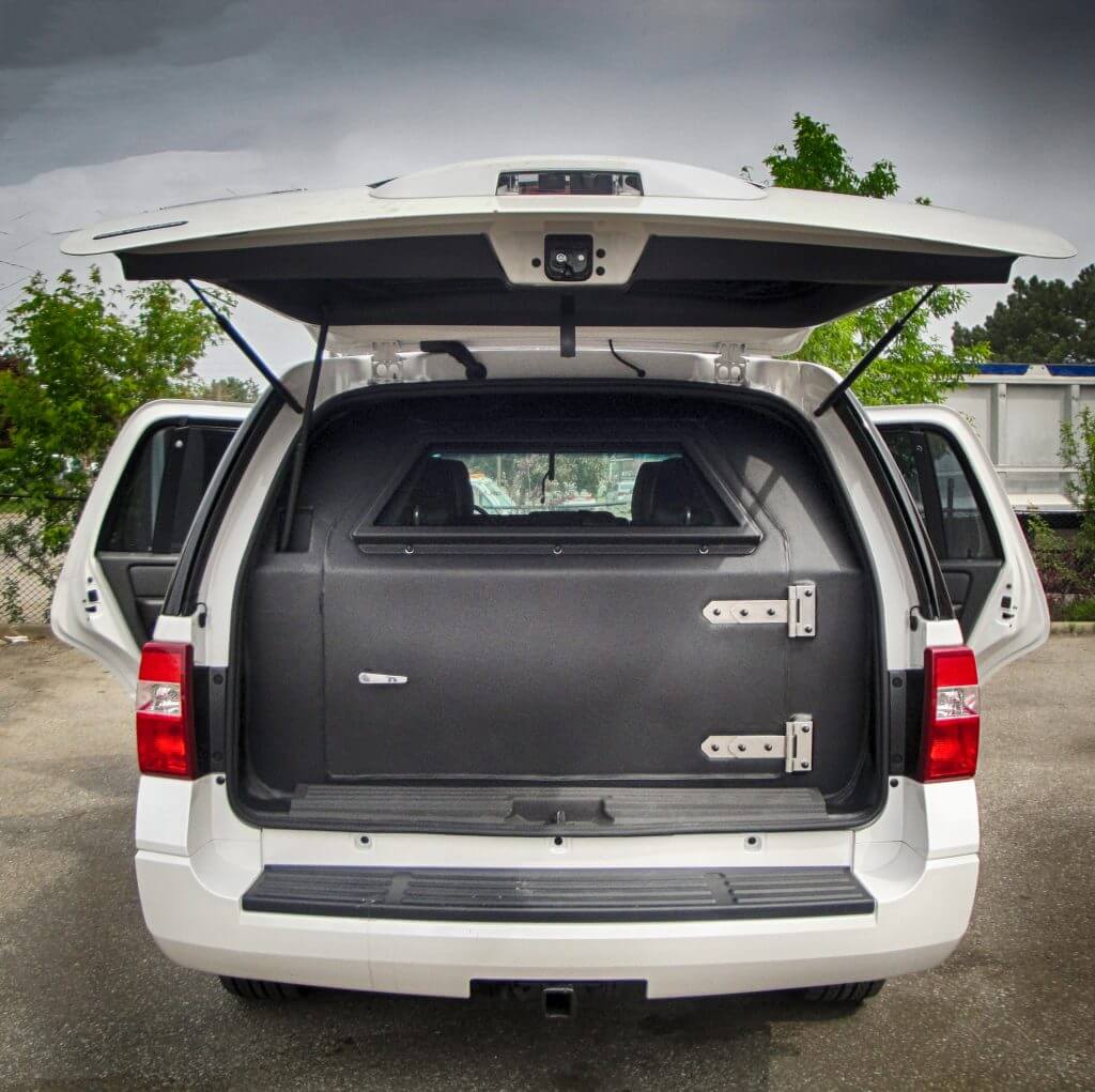 TAG Interior trunk space in armored Ford Expedition SUV passenger vehicle