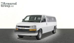 TAG White armored Chevrolet/GM 2500 & 3500 passenger van picture