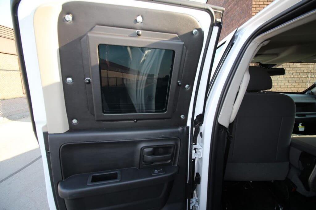 TAG Armored Dodge Ram 1500 Back Seat Behind Driver Interior Door Panel Window