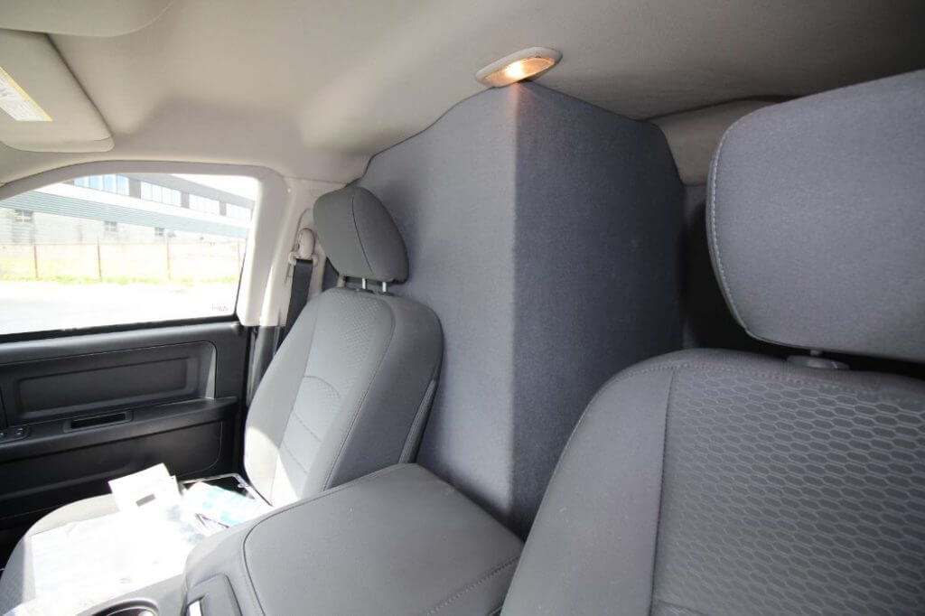 TAG Armored Dodge Ram 1500 Interior View Back Seat Added Pullet Proof Wall