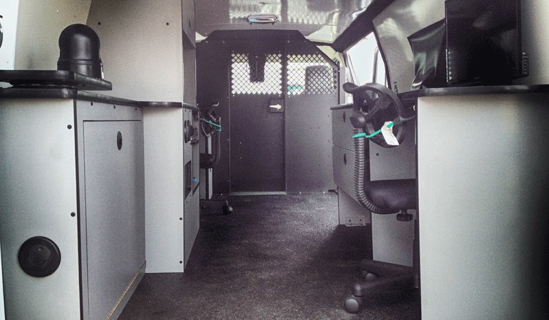 TAG Interior of non-armored Fordsurveillance law enforcement vehicle