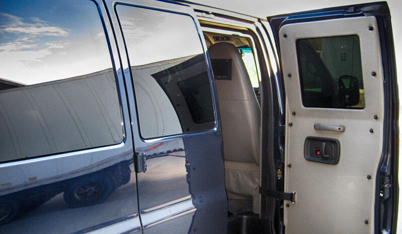 TAG Armored Chevy/GM 2500 & 3500 Passenger Van Passenger Back Door Open