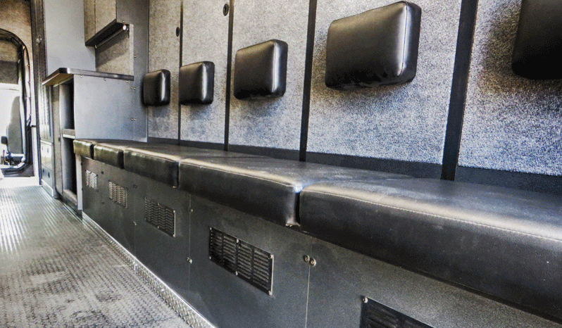 TAG Interior seating in non-armored Ford RDV F-650 law enforcement vehicle