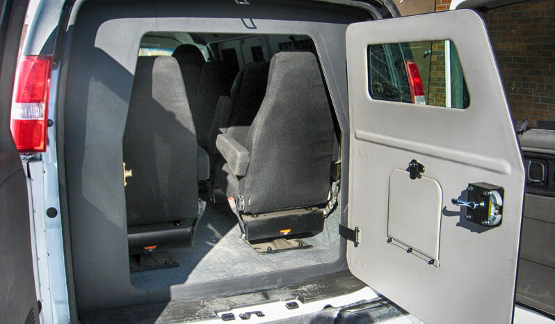 TAG Armored Chevy/GM 2500 & 3500 Passenger Van Rear Door Open Bullet Proof