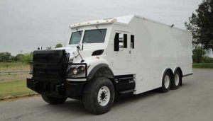 TAG Armored Truck White Front Corner