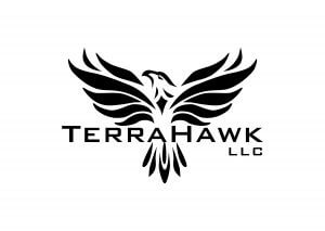 Terra Hawk Black White Background Logo