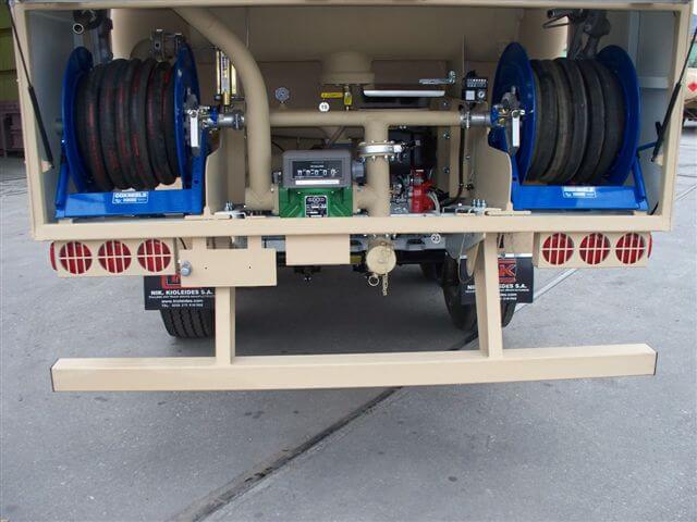 Armored Group Unarmored Water/Fuel Tank Trailers back semi trailer