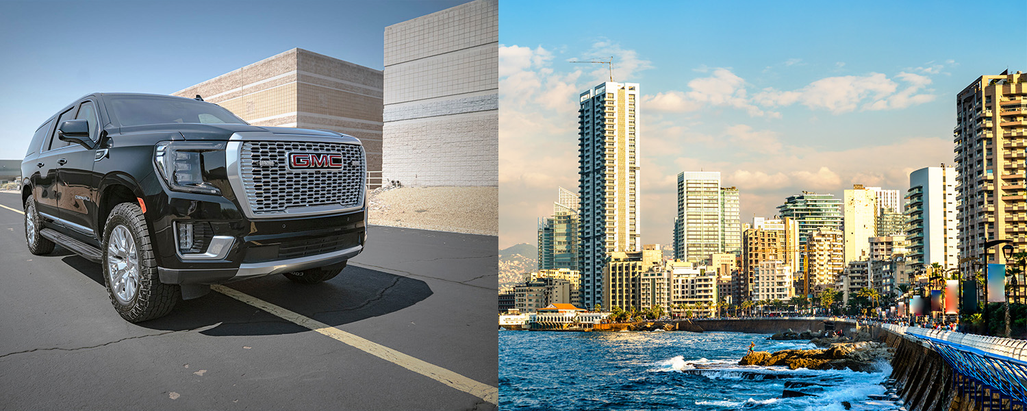 Shot of lebanon with armored GMC